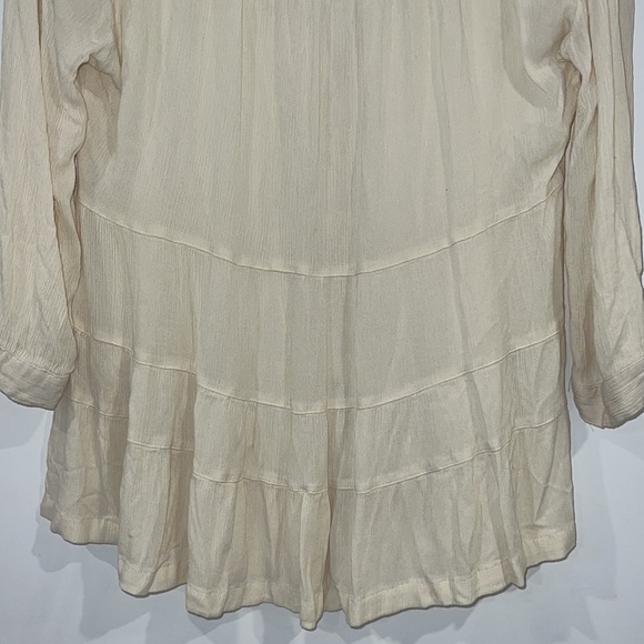 Bit & Bridle Women Ivory 3/4 Sleeve Bohemian Blouse Size M - Picture 10 of 14